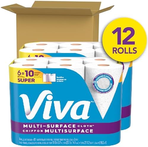 Viva Multi-Surface Cloth Paper Towels, 12 Super Rolls, 81 Sheets per Roll - Image 2