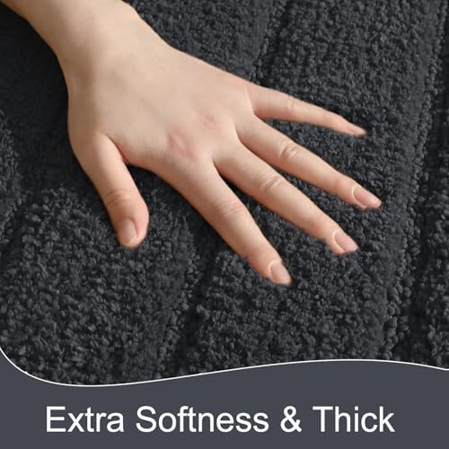AROGAN Luxury Bathroom Rugs 24x36 Inch，Thick Bath Rug Non Slip, Deep Grey - Image 4