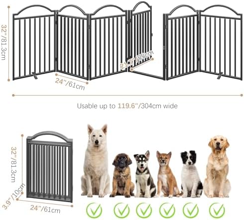 BHG Metal No-Assembly Freestanding Dog Gate - Image 4