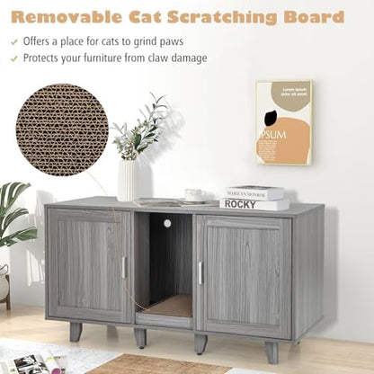 Tangkula Patented Double Cat Litter Box Enclosure - Image 6