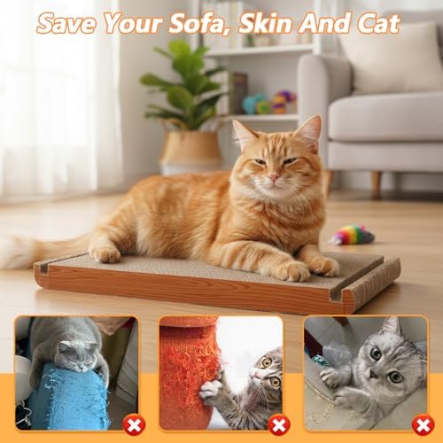 3-Sided Vertical Cat Scratching Post, Cat Scratcher Foldable, Triangle Cats - Image 5