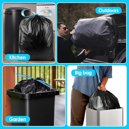 Teivio 20 Gallon 26 Counts Large Drawstring Trash Bags Strong Tall Kitchen - Image 7