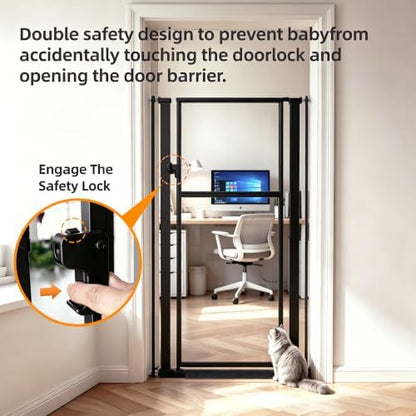 56" Extra Tall Clear Cat Gate, 29.5‑33.5" Wide Pet Gate - Image 5
