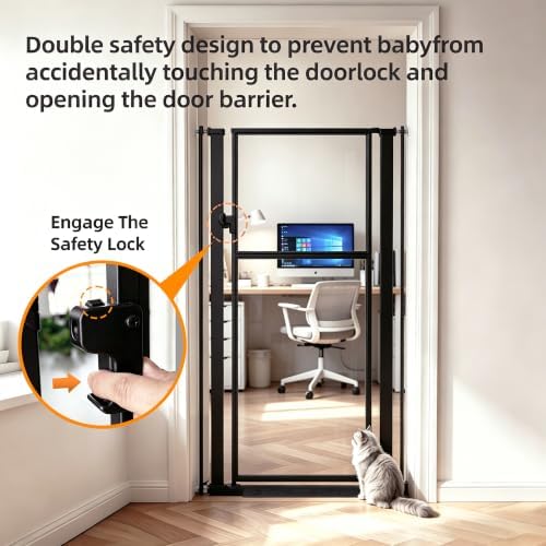 56" Extra Tall Clear Cat Gate, 37.4‑41.3" Wide Pet Gate - Image 5