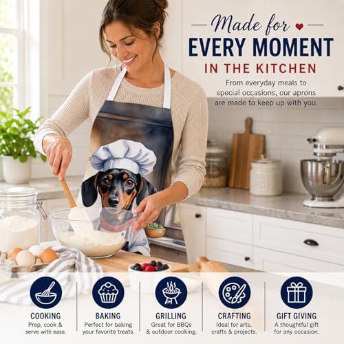 Caroline's Treasures Dachshund The Chef Apron Cooking Kitchen Server Baking - Image 6