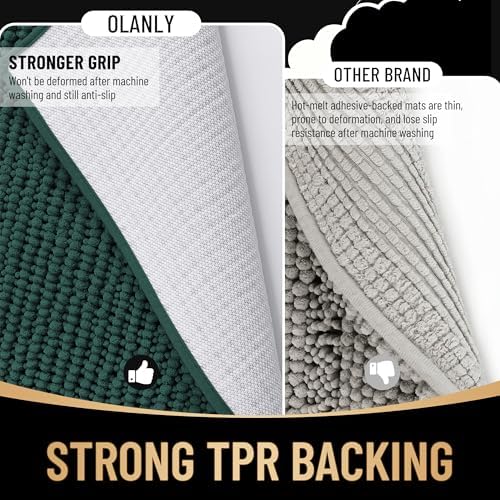 OLANLY Thick Chenille Large Bathroom Rugs Mats 44x32 - Image 5