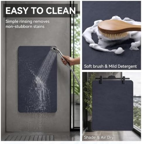 MontVoo -Bath Mat Rug-Rubber Backing Non Slip Quick Dry Absorbent Thin Bathroom - Image 5