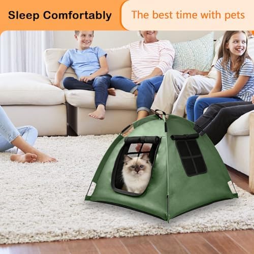 Portable Pet Tent, Full-Enclosure Zippered Mesh, Indoor & Outdoor - Image 3