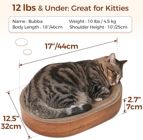 ComSaf Cat Scratcher Bed, Oval Cardboard Scratching Board - Image 2