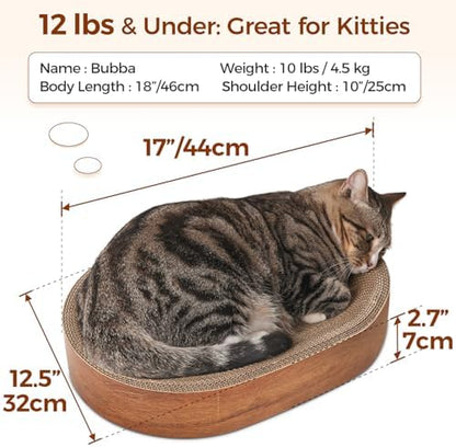 ComSaf Cat Scratcher Bed, Oval Cardboard Scratching Board - Image 2