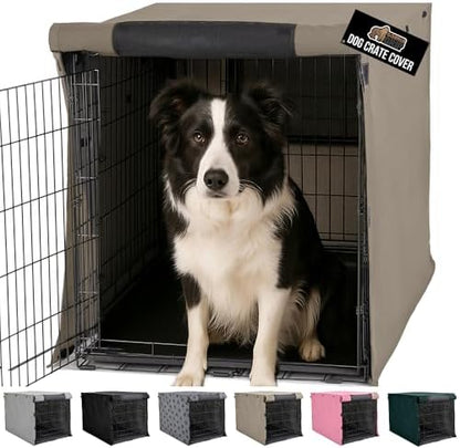 GORILLA GRIP Dog Crate Covers, Wire Kennel Topper, 36 in, Light Taupe by GorillaGrip