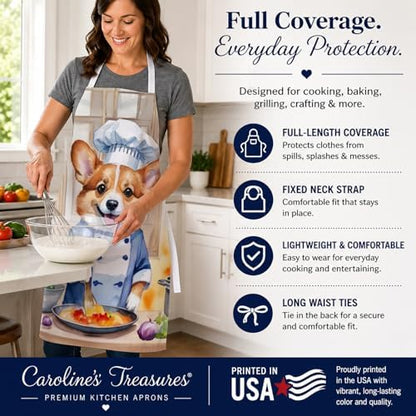 Caroline's Treasures Corgi The Chef Apron Cooking Kitchen Server Baking Crafts - Image 4