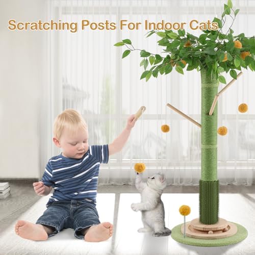 46" Tall Cat Scratching Post, Natural Sisal Cat Tree - Image 4