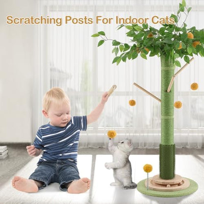 46" Tall Cat Scratching Post, Natural Sisal Cat Tree - Image 4