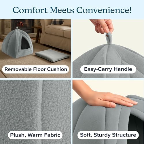 PETMAKER Indoor Cat House with Removable Foam Cushion, 13.5” x 15.75” - Image 3