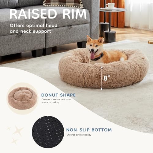 DUMOS 30.7 Inch Large Donut Dog Bed - Image 3