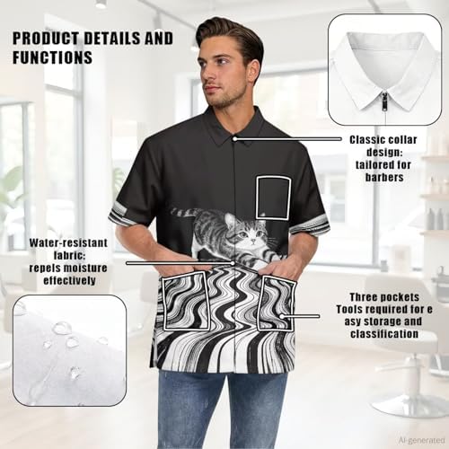 Men’s Pet Barber Jacket, Professional Design Water & Hair Proof - Image 6