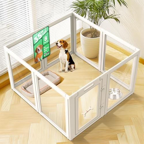 FXW AuraSpace Clear Acrylic Indoor Dog Playpen, 8 Panels by FXW