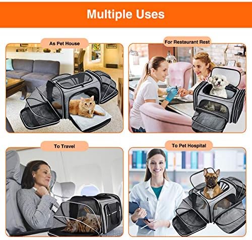 TSA Airline Approved Soft Sided Pet Carrier Top Loading 4 Side Expandable Large - Image 3