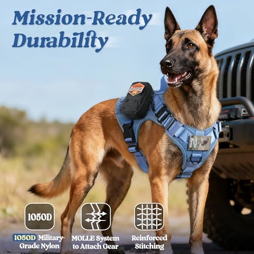 rabbitgoo Tactical Dog Harness for Small, Heavy Duty Military No Pull Vest - Image 6