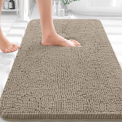 OLANLY Bathroom Rugs 32x20, Extra Soft Absorbent Chenille Bath Rugs by OLANLY