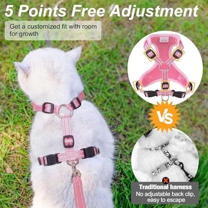 BEAUTYZOO Cat Harness and Leash Set, Escape Proof and Adjustable - Image 4