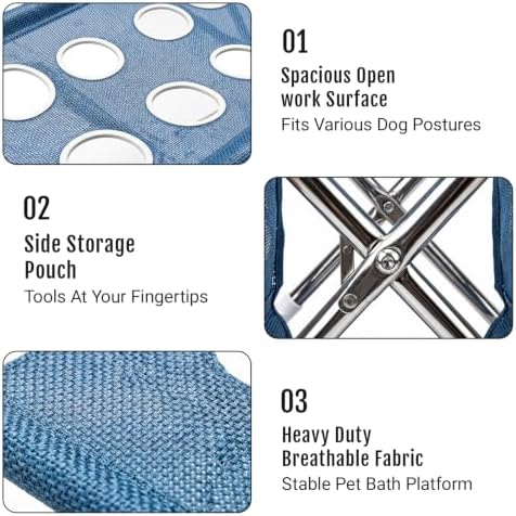 Dog Grooming Hammock, Foldable Pet Grooming Stand - Image 4