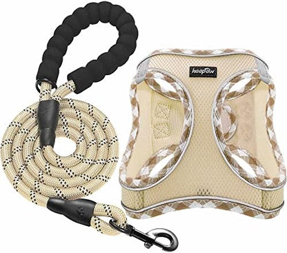 haapaw Dog Harness with Leash Set, No Pull Adjustable Reflective Step-in Puppy by haapaw