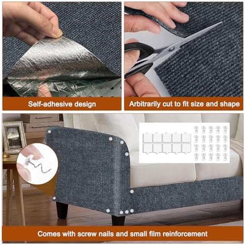 Cat Scratch Mat, 118.5"x15.9" Trimmable Self-Adhesive Cats Scratch Carpet - Image 3
