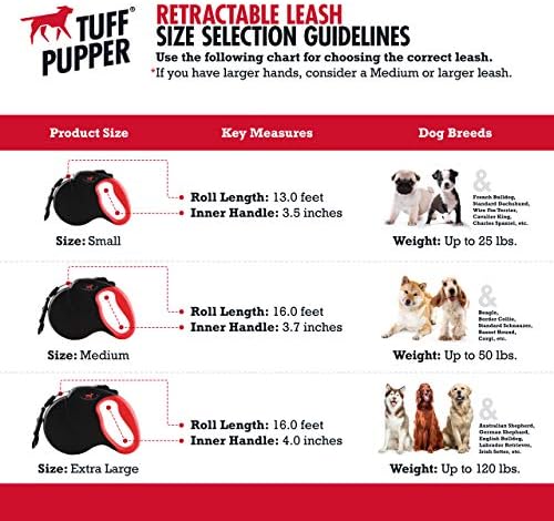 Tuff Pupper Heavy Duty Retractable Dog Leash | 16 ft Dog Leash - Image 2
