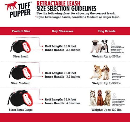 Tuff Pupper Heavy Duty Retractable Dog Leash | 16 ft Dog Leash - Image 2
