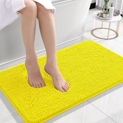 OLANLY Small Bathroom Rugs 24x16, Extra Soft Absorbent Chenille Bath Rugs by OLANLY