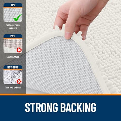 OLANLY Bathroom Runner Rugs 44x24, Extra Soft Absorbent Chenille Bath Rugs - Image 6
