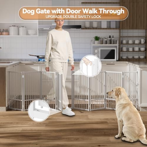 SNUOWU Full Metal Freestanding Dog Gate - Image 5