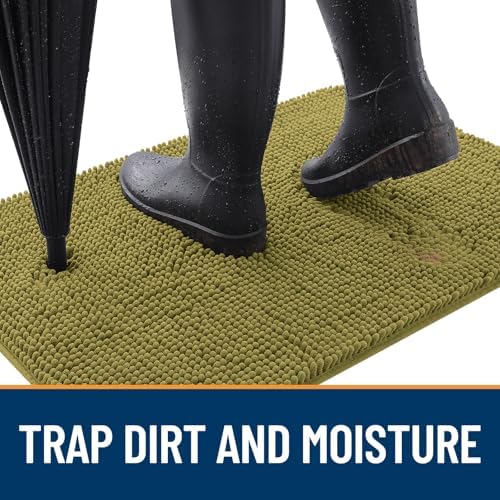 OLANLY Dog Door Mat for Muddy Paws 47x17, Super Absorbent Chenille Mud Mat - Image 2
