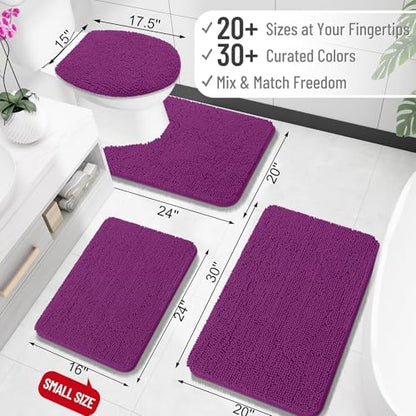 OLANLY Toilet Rugs U-Shaped 20x20, Soft Absorbent Chenille Contour Rugs - Image 2
