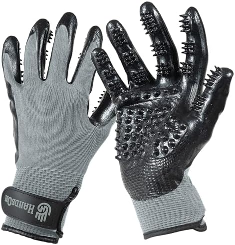 H HANDSON Pet Grooming Gloves by HandsOnPatentedOriginalGroomingBathingGloves