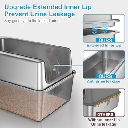 14'' High Sides XXL All Stainless Steel Cat Litter Box - Image 4