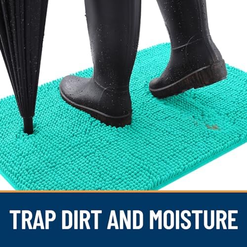 OLANLY Dog Door Mat for Muddy Paws 47x17, Super Absorbent Chenille Mud Mat - Image 2