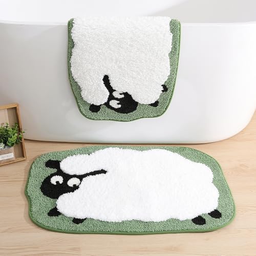 Molesun Sheep Bath Mat 16x24, Soft Absorbent Microfiber Bath Rugs - Image 3