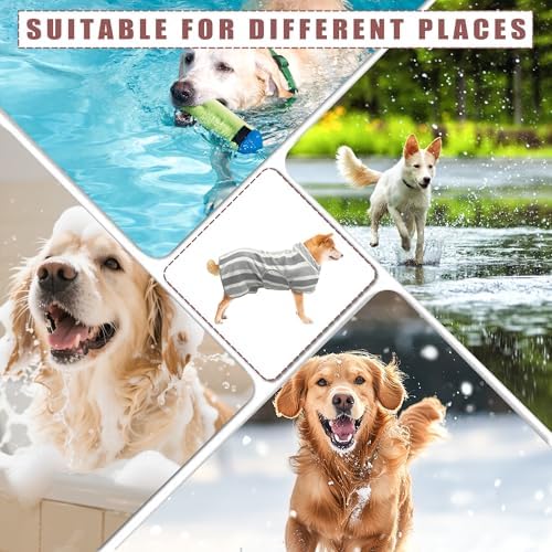 Fast‑Drying Dog Bathrobe, Absorbent Striped Pet Towel - Image 5