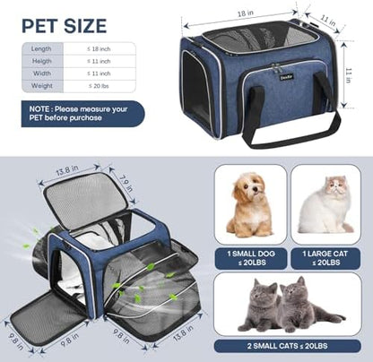 Pet Carrier, Large Soft Sided Expandable Travel Carrier - Image 5