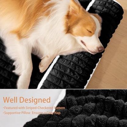 Orthopedic Large Dog Bed Pillow Pet Sofa Bed 36''X24'' Black - Image 5