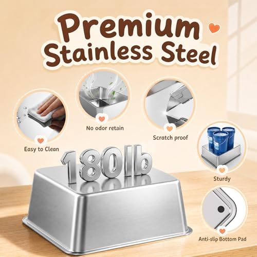 Jotesnew 2 Pack Small Stainless Steel Cat Litter Boxes - Image 7