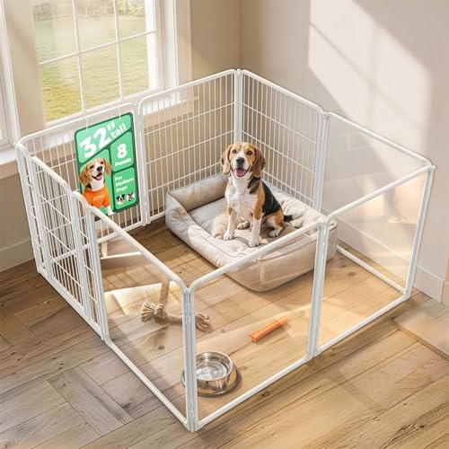 FXW AuraSpace Pro Acrylic & Wire Mesh Indoor Dog Playpen, 8 Panels by FXW