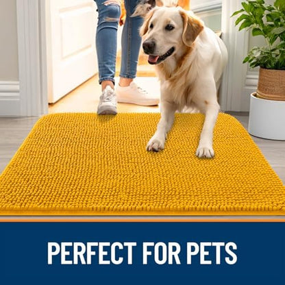 OLANLY Dog Door Mat for Muddy Paws 59x20, Super Absorbent Chenille Mud Mat - Image 6