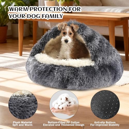 NOYAL Hooded Donut Bed, Calming Cave - Image 2