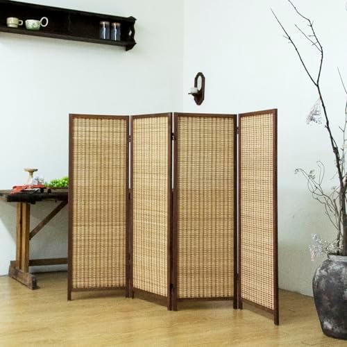 4 Panel Short Room Divider – 3.9 ft Tall Double-Side Folding Privacy Screen by Loomveil