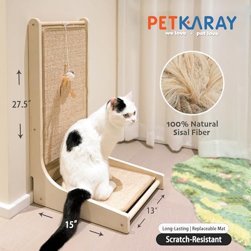 PETKARAY Cat Scratcher, Sisal Cat Scratch Pad, L Shape Scratching Board - Image 2