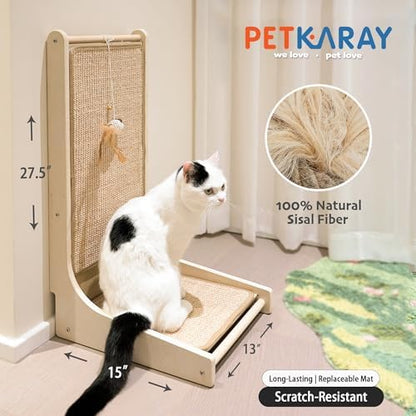 PETKARAY Cat Scratcher, Sisal Cat Scratch Pad, L Shape Scratching Board - Image 2